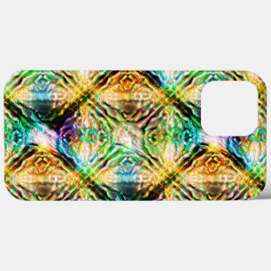 Crazy burnt colorful texture, abstract squares iPhone 13 pro max case