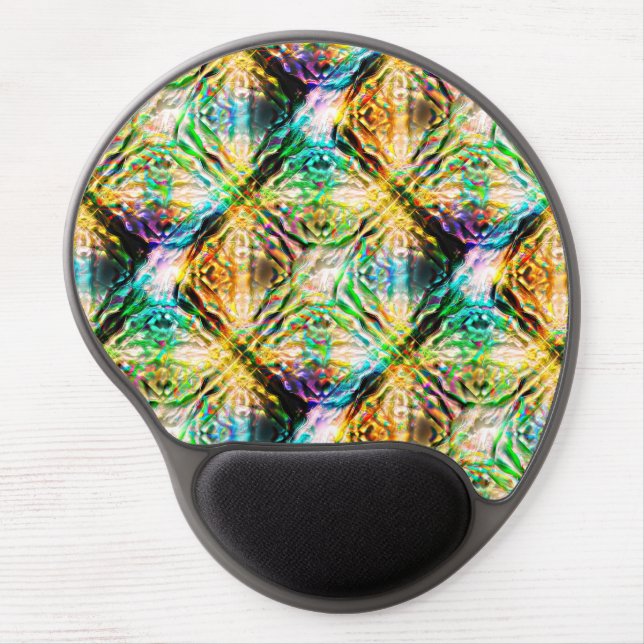 Crazy burnt colorful texture, abstract squares     gel mouse pad (Front)