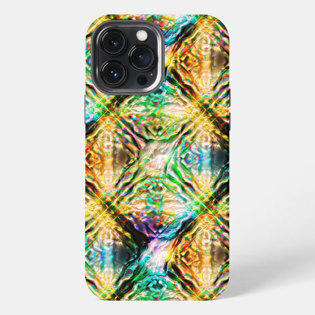 Crazy burnt colorful texture, abstract squares     iphone case (Back)