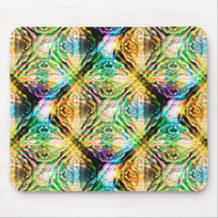 Crazy burnt colorful texture, abstract squares mouse pad