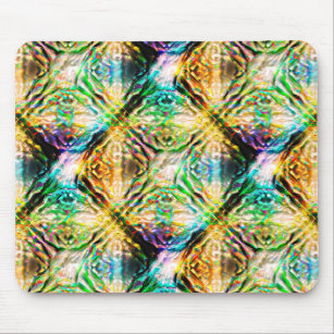 Crazy burnt colorful texture, abstract squares     mouse pad