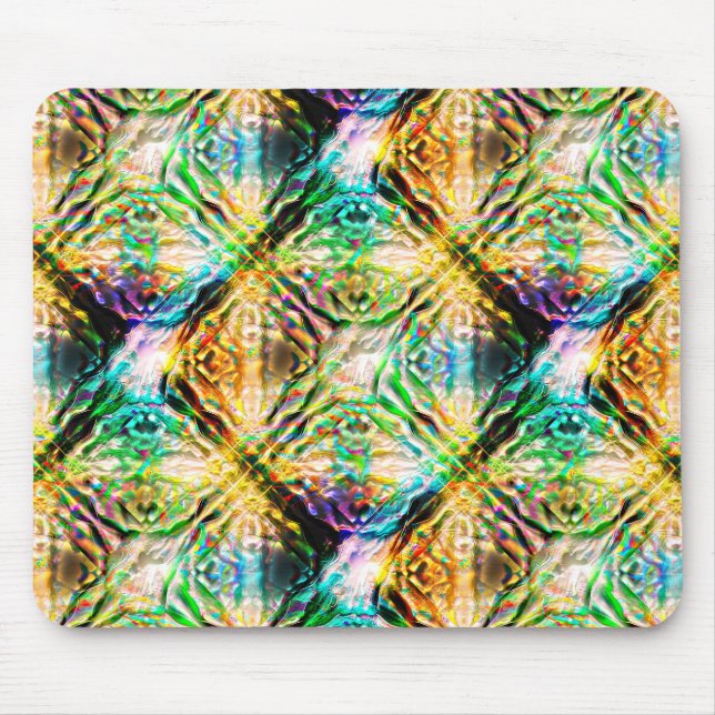 Crazy burnt colorful texture, abstract squares     mouse pad (Front)