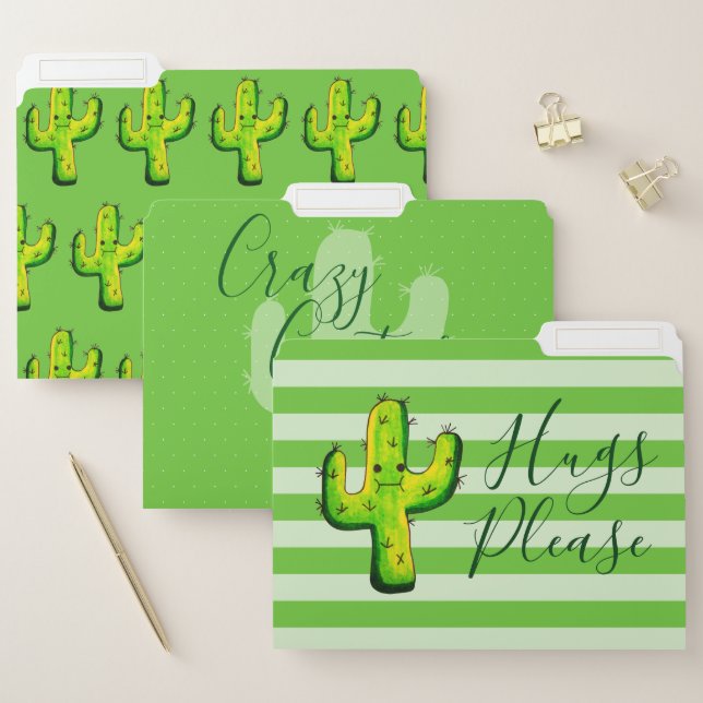 Crazy Cactus Lady Cute Cacti File Folder (Set)