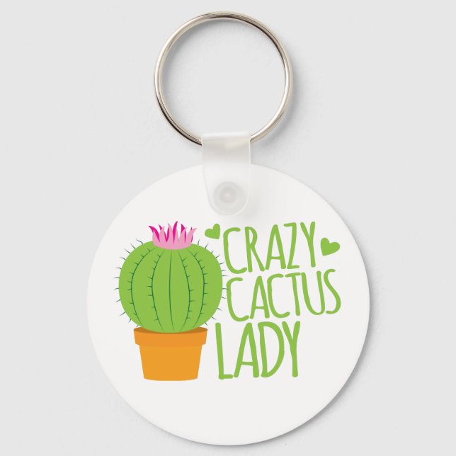 Crazy Cactus Lady Keychain (Front)