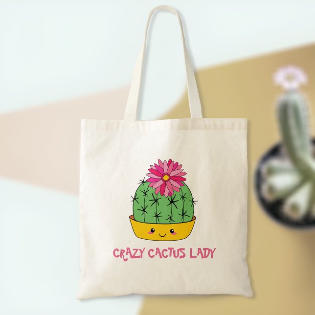 Crazy Cactus Lady Tote | Cactus Lover Gift Idea Bag (Embrace the Cactus Love 🌵💜)