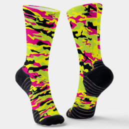 Crazy Camouflage Pink Socks
