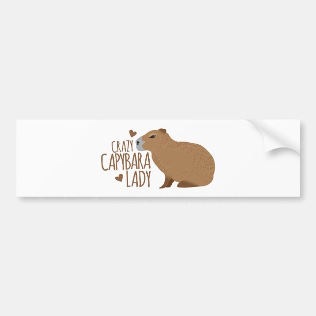 crazy capybara lady bumper sticker (Front)
