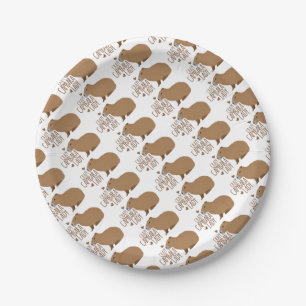 crazy capybara lady paper plates