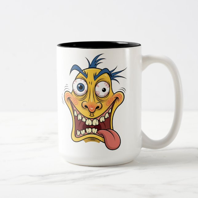 Crazy Cartoon Face Mug – Funny Expression Coffee  (Right)