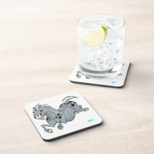 Crazy Cartoon Horse Coasters Set
