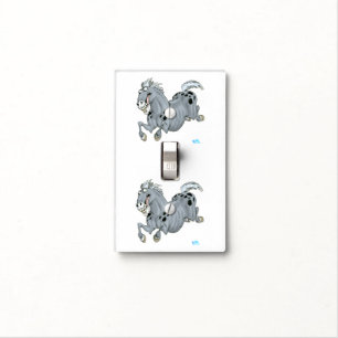 Crazy Cartoon Horse Light Switch Cover