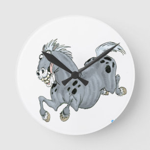 Crazy Cartoon Horse Wall Clock