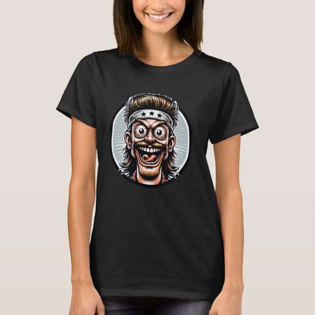 Crazy Cartoonish Person With Headband Nsfw Humor G T-Shirt (Front)