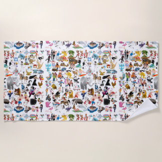 Crazy Cartoons Beach Towel