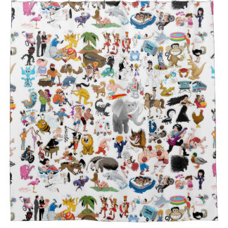 Crazy Cartoons Shower Curtain