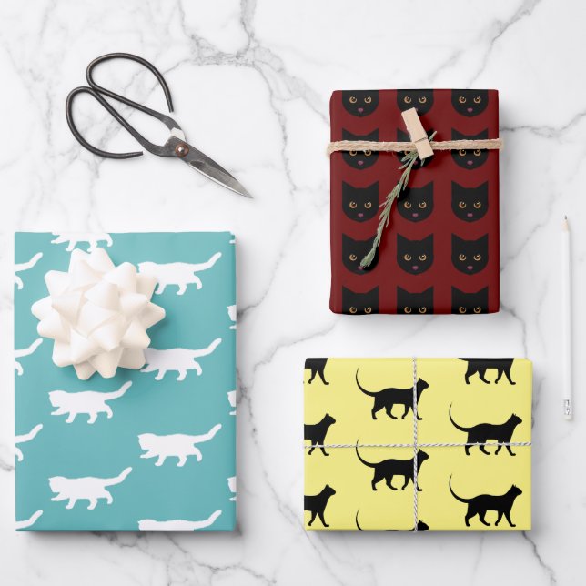 Crazy Cat Bundle Wrapping Paper Sheets (Front)