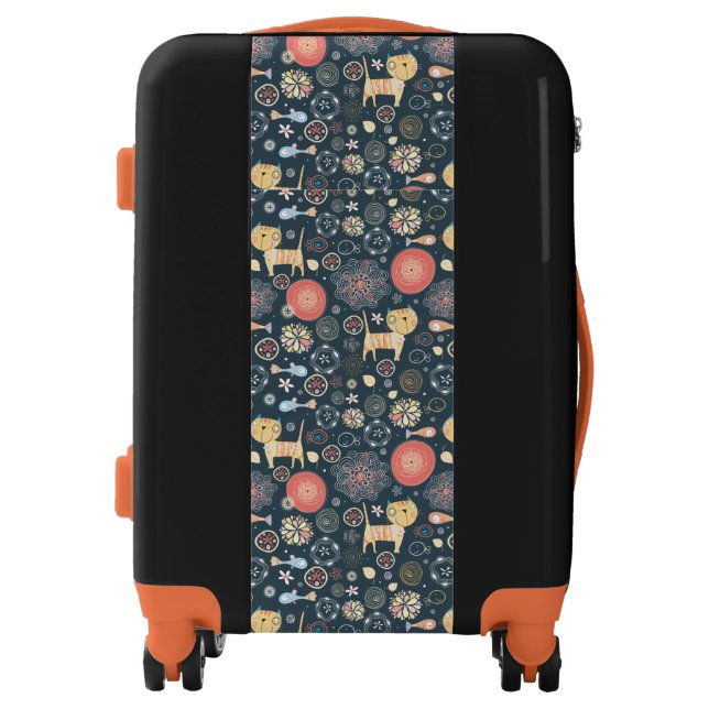 Crazy Cat Carry On Luggage (Front)