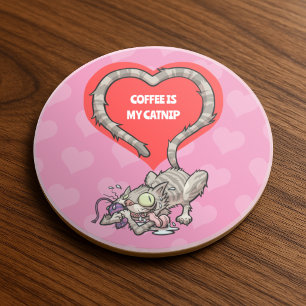Crazy Cat Coffee Is My Catnip Alternative Cartoon Coaster