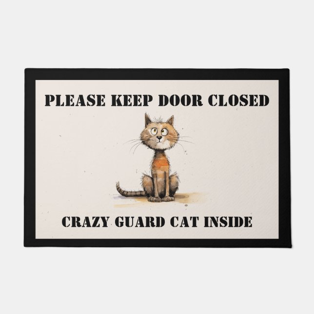 Crazy Cat Door Mat (Front)