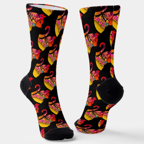 Crazy Cat Dressed Up Novelty Socks