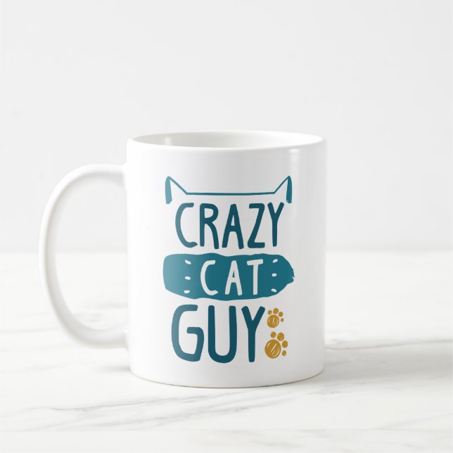 Crazy Cat Guy Coffee Mug (Left)