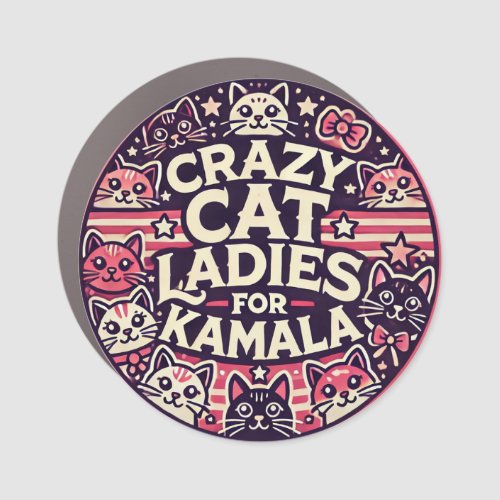 Crazy cat ladies for Kamala Car Magnet