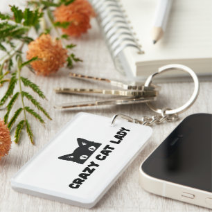 Crazy Cat Lady Acrylic Keychain