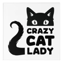 Crazy Cat Lady Acrylic Wall Art