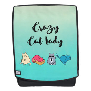 Crazy Cat Lady and 4 Cute Cats Backpack