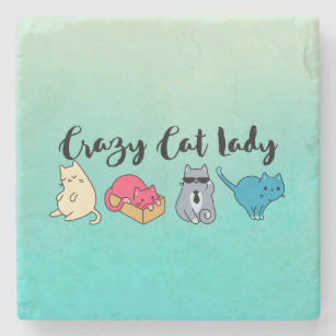 Crazy Cat Lady Kitten Funn I Was Normal 3 Cats Ago Coaster Drinks Mat Set Of 4 