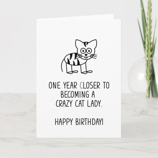 Crazy Cat Lady Birthday Card (Front)
