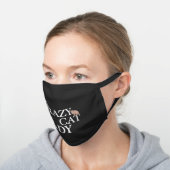 Crazy Cat Lady Black Cotton Face Mask (Angled)