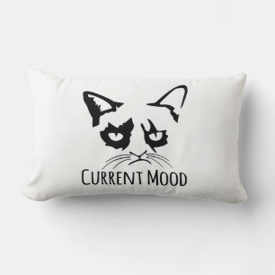 Crazy Cat Lady Black White Cute Kitten Stress Lumbar Pillow