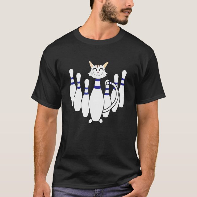 Crazy Cat Lady Bowling Coach Bowler Furry Kitty Ow T-Shirt (Front)