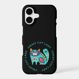 Crazy Cat Lady, Bright Stylized Cat Illustration iPhone 17 Case