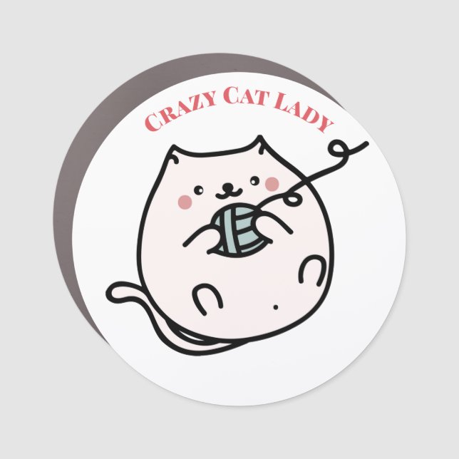 Crazy Cat Lady Car Magnet (Front)