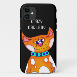 Crazy Cat Lady Cartoon Cat iPhone 5S Case