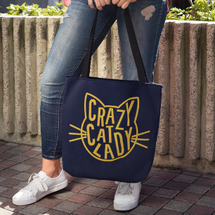 Crazy Cat Lady Cat Face Tote Bag