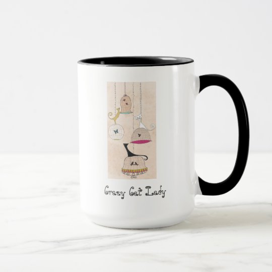 Crazy Cat Lady Cats n Birdcages Mugs