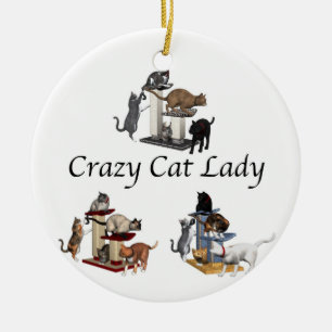 Crazy Cat Lady Ceramic Ornament