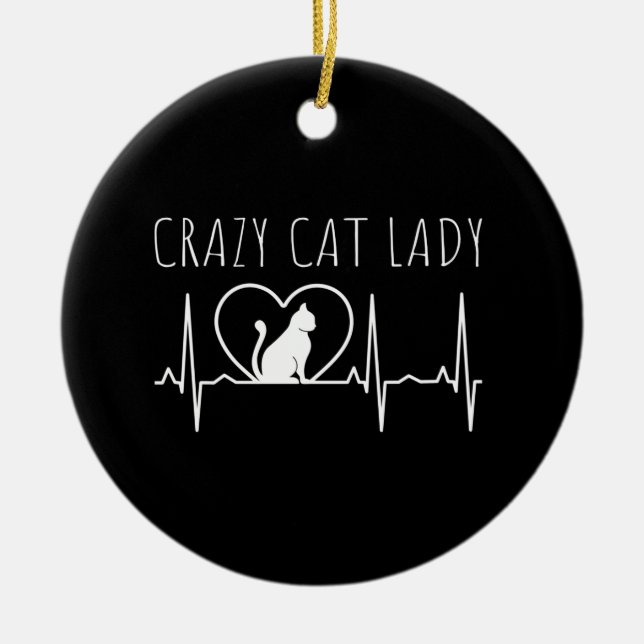 Crazy Cat Lady Ceramic Ornament (Front)