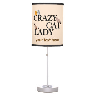 Crazy Cat Lady Custom Ivory Table Lamp
