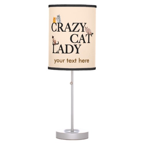 Crazy Cat Lady Custom Ivory Table Lamp