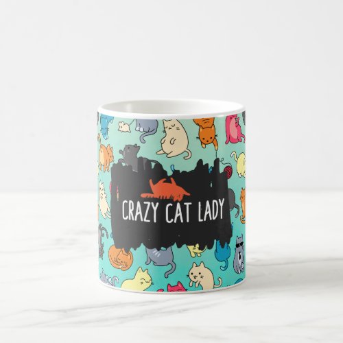 Crazy Cat Lady Cute and Playful Cat Pattern Coffee Mug