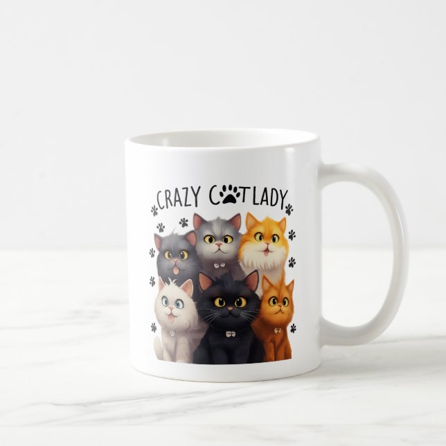 Crazy Cat Lady Cute Cats Mug (Right)