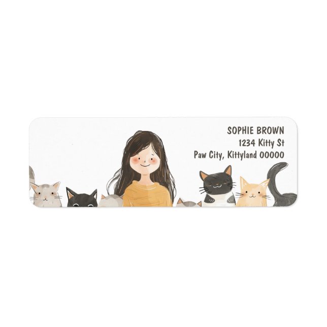 Crazy Cat Lady Cute Kittens Return Address Label (Front)