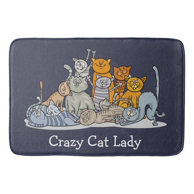 Crazy Cat Lady Design Bath Mat (Front)