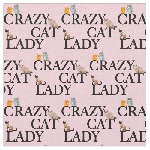 Crazy Cat Lady Fabric