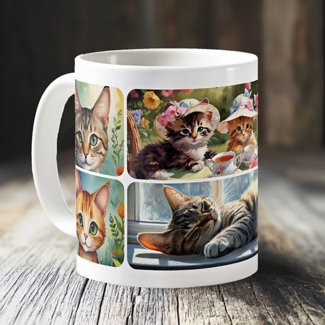 Crazy Cat Lady Fine Art Collage Coffee Mug (Crazy Cat Lady Mug featuring a collage of fine art images of cats)