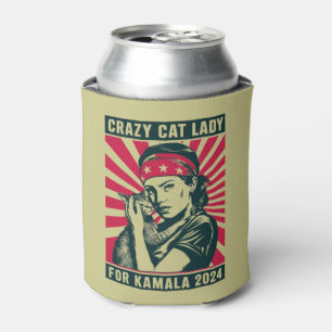 Crazy Cat Lady For Kamala 2024  Can Cooler